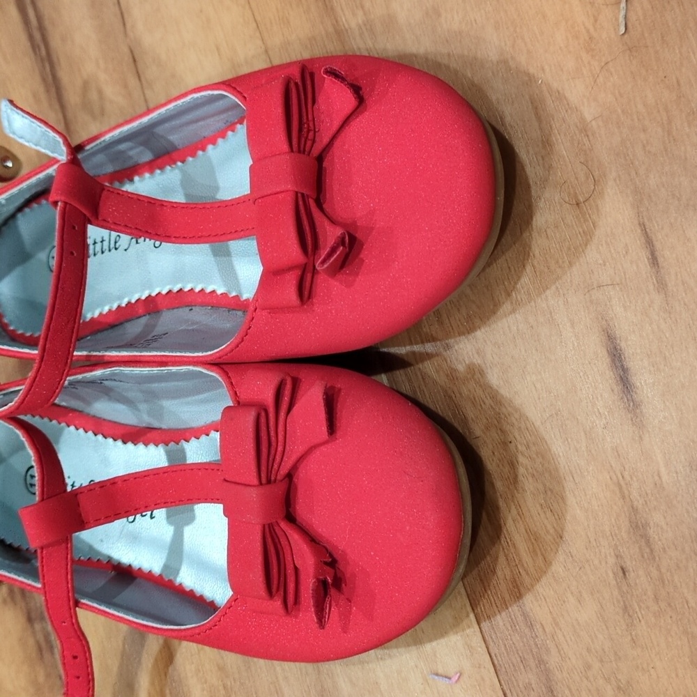 Two Pair Little Angel Red Bow T-strap Dress Shoes And SIP Crayon Boots Size 11 - Picture 7 of 14
